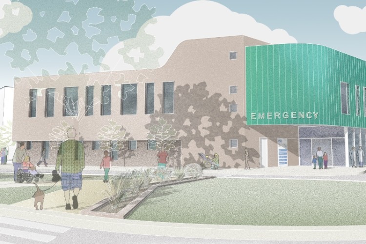 Rendering of the revamped Walsall Manor Hospital
