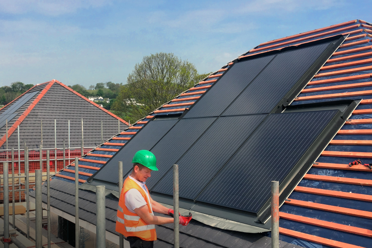 Viridian panels are integrated intto the roof tiling rather than fitted over the top