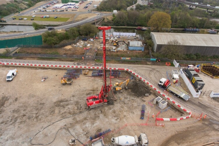 Photo of groundworks under way at Eco Park South in April 2021