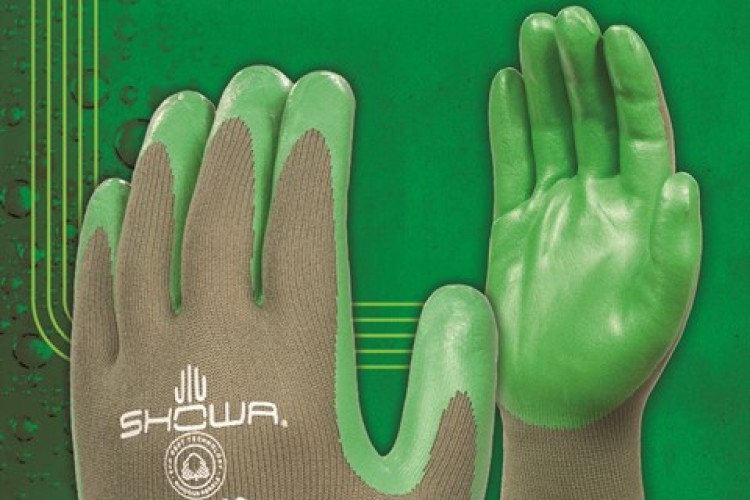 Biodegradable rubber work gloves