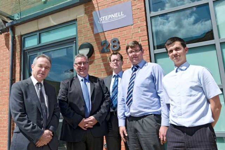Stepnell&rsquo;s Nottingham team. Left to right are construction director Bill Haynes, pre-construction manager David Newcombe, commercial manager Stewart Walker, operations and commercial manager Thomas Sewell and trainee quantity surveyor Tom Wood.