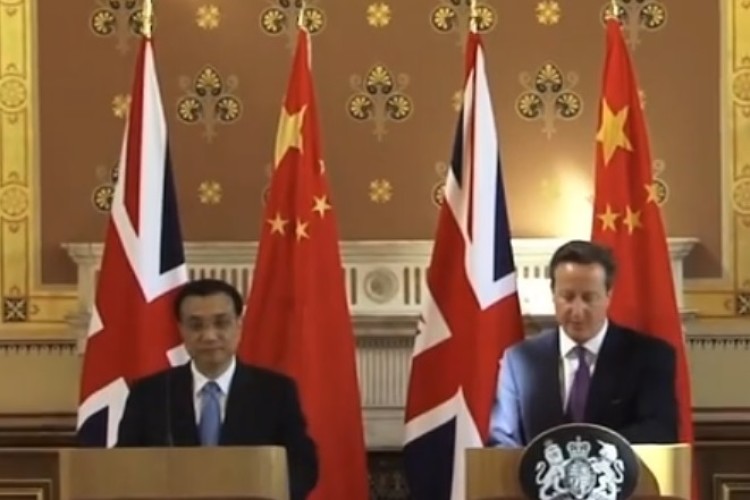 Chinese premier Li Keqiang and UK prime minister David Cameron