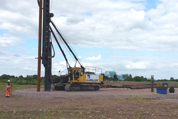 Aarsleff's Junttan PM20 rig was fitted with a five-tonne accelerated hammer.