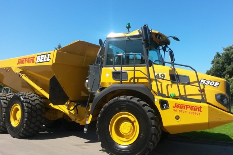 One of the new Bell B30E trucks