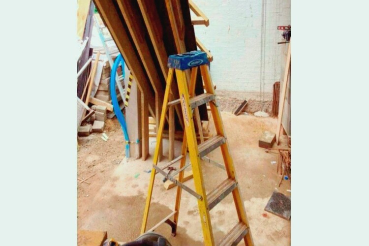 The step ladder on site