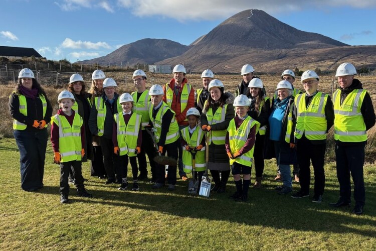 Those turning up to the ground breaking ceremony included local MSP Kate Forbes (centre of photo with shiny spade)