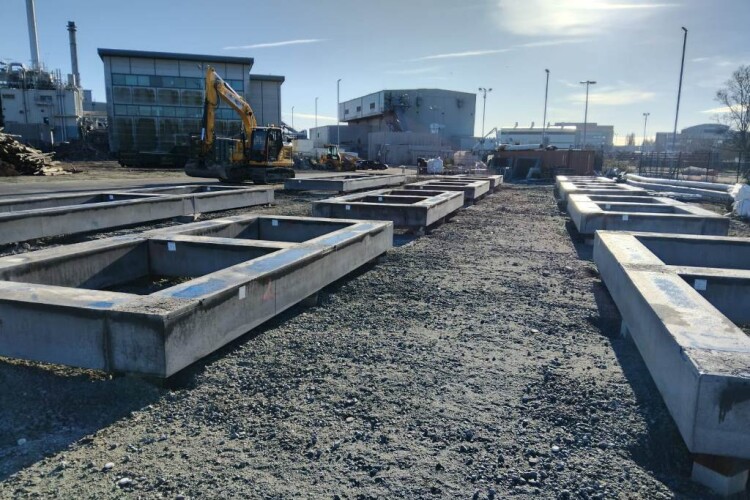 Seven days work to put the foundations and slabs in for Emtec in Sandwich
