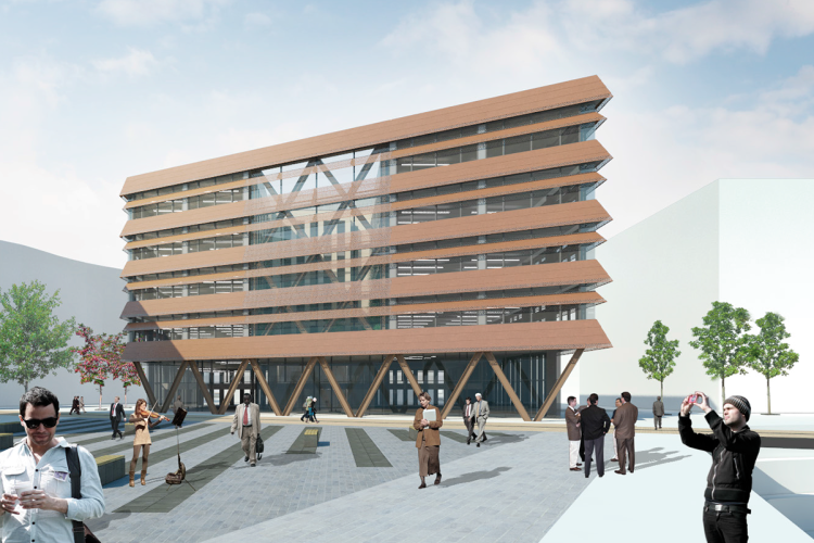 The speculative office building is designed by Fielden Clegg Bradley