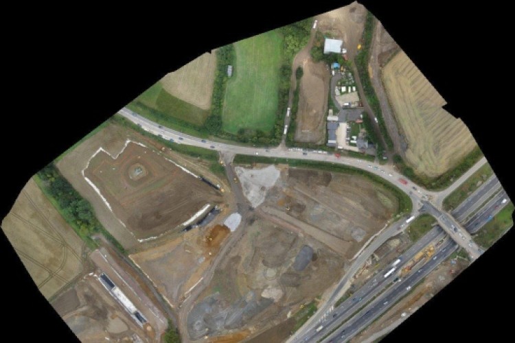 A stitched together swingletCAM image of part of the Costain Carillion JV&rsquo;s M1 project