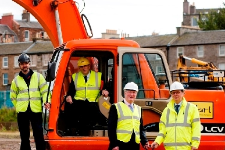 L-R: Patience & Highmore architect Donald Marshall; Hart director Robert Kerr; PoLHA director Stan Godman; and PoLHA chief exec Keith Anderson 