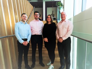 Left to right are Daniel Vaughan from CBRE, Dan Ladbury from Sheffield Hallam University, Sue Emms from BDP and Paul Cleminson from BAM