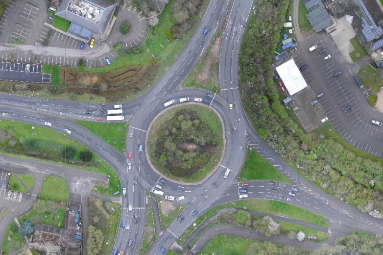 The existing layout at Binley junction 