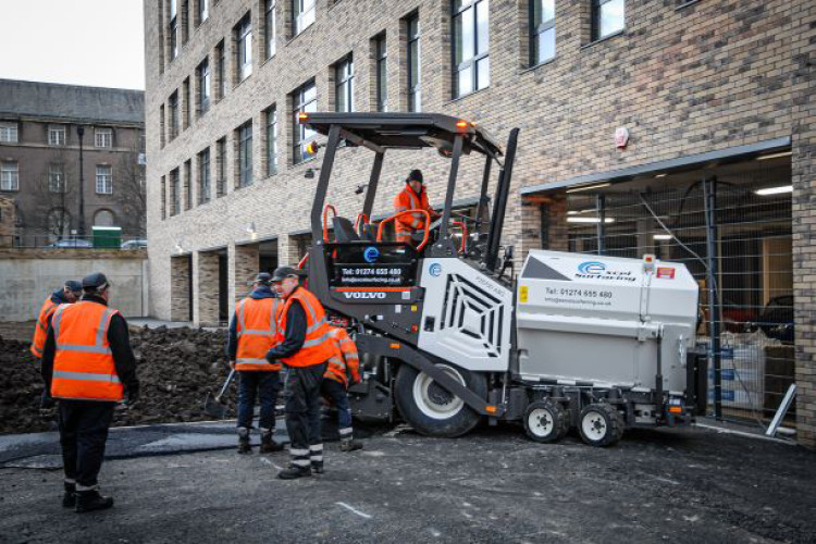 Excel's P2870D compact wheeled paver in action