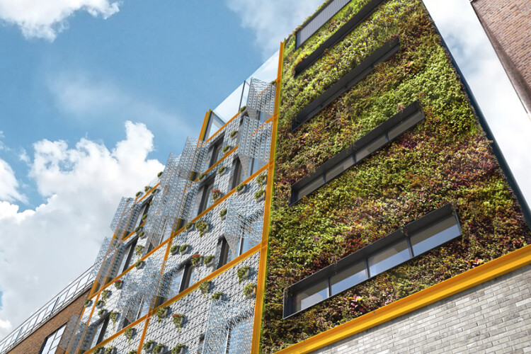 CGI of the planned living wall [Red Squirrel Architects]