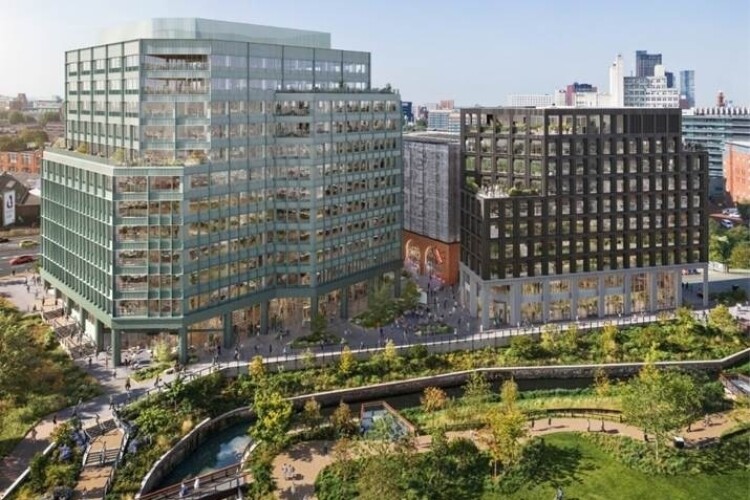 The 13-storey office building, designed by Morris & Company, will offer a place to work for around 2,000 people.