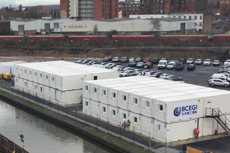 Garic site huts at Middlewood Locks 