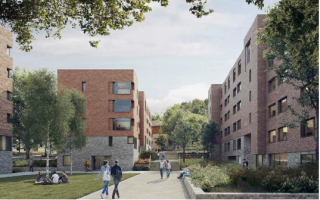 CGI of the new halls of residence [Image © MICA Architects]