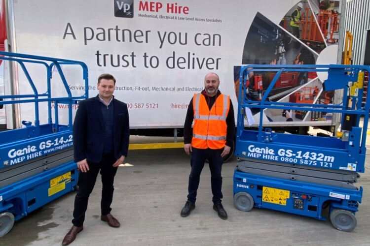 Andy Menham, MEP Hire product and sector development manager and Mark Timmons, general manager of MEP&rsquo;s Rainham depot in east London