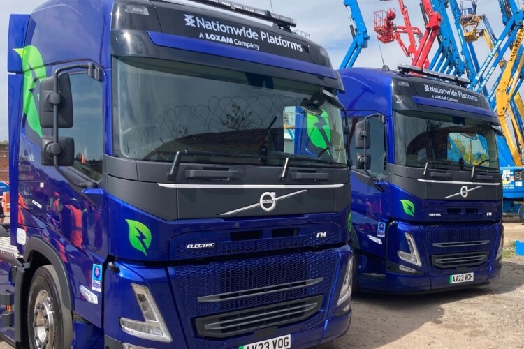 Nationwide Platforms has taken delivery of two Volvo FM Electric 4x2 tractor units