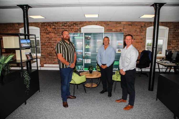 Paul Burns, works manager; George Smith, project manager; Alastair Lewis, contracts director, at the new Graham office in Cumbria