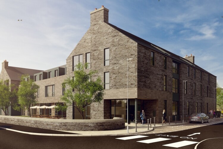 CGI of the new Bike & Boot hotel, now under construction in Hope