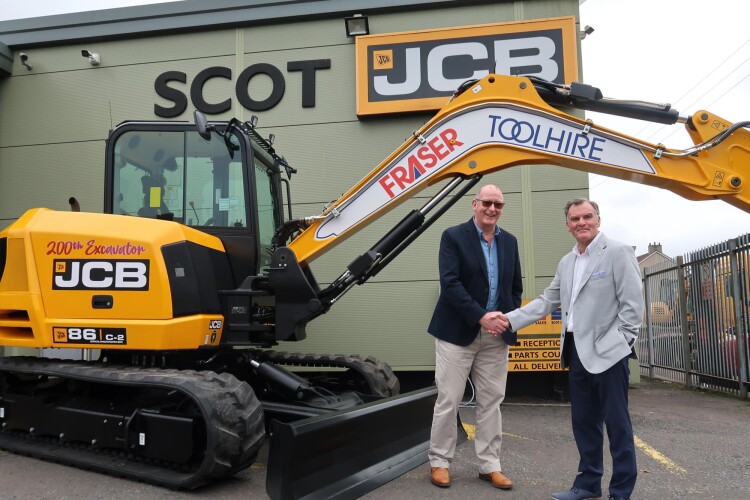 Fraser Tool Hire managing director Colin Fraser (left) and Billy Thomas of Scot JCB Group.