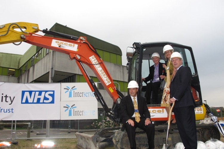 Consultant Dr Phillip Murray, trust chair Dr Sally Irwin, head radiographer Sonia Tankard and Interserve&rsquo;s Chris Mardell  at the recent ground breaking ceremony