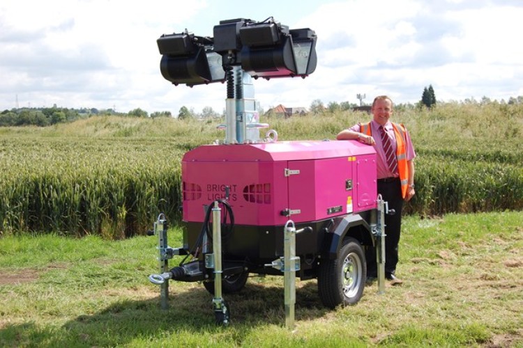 Neil Fenwick of BrightLights with a new BL1EVE lighting tower