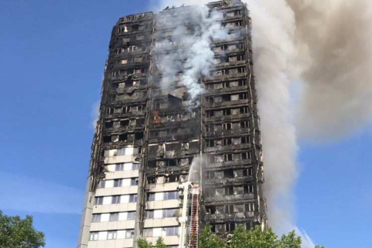 Grenfell Tower on fire