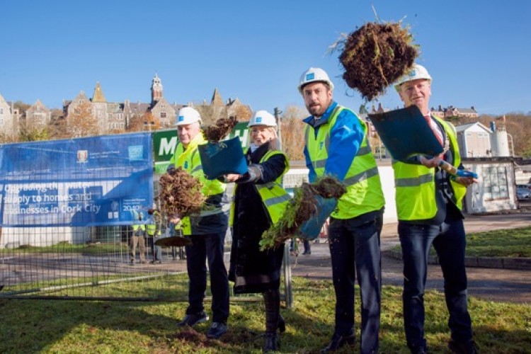 Left to right Eamon Gallen (Irish Water), Valerie O'Sullivan (Cork City Council), government minister Eoghan Murphy and deputy lord mayor of Cork, Fergal Dennehy.