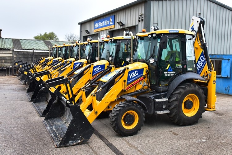 Some of H&C's new JCB 3CX Eco backhoe loaders