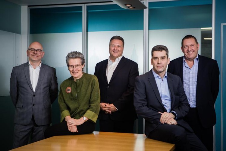 RLB UK board (left to right) is Dean Sheehy, Ann Bentley, Andrew Reynolds, (sitting) Mark Weaver and Stuart Stables