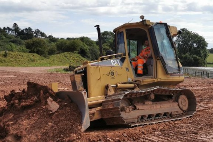 Apprentice plant operator Jake Howard of P Flannery Plant Hire on a training course learning to operate tracked dozers
