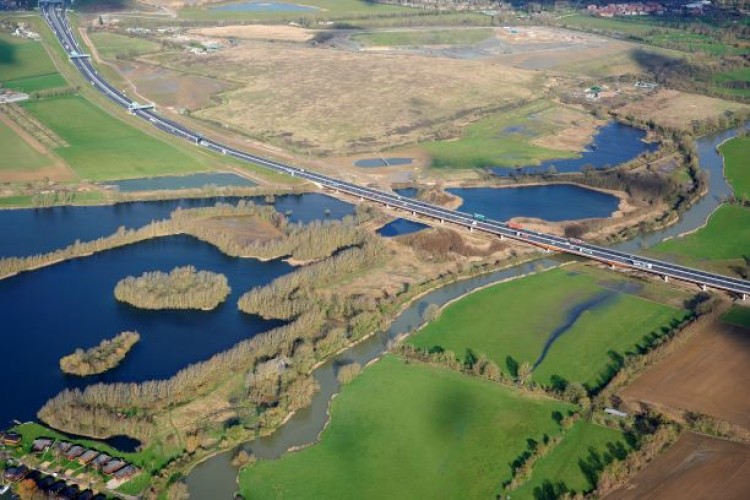 The 750-metre-long River Great Ouse viaduct on the new A14 