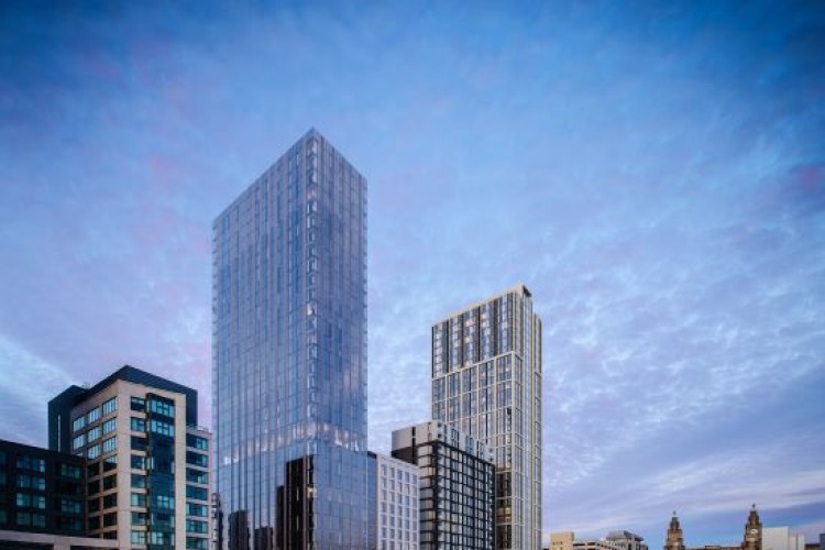 CGI of Patagonia Place on the Mersey waterfront, alongside the new Lexington and Plaza 1821 towers