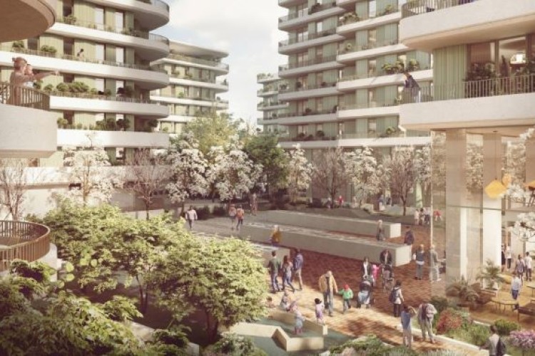 Concept image of what the new Ebury Bridge Estate could look like
