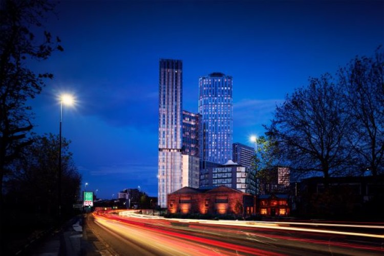 The 173-metre tower, designed by OMI Architects, will be Salford's tallest building