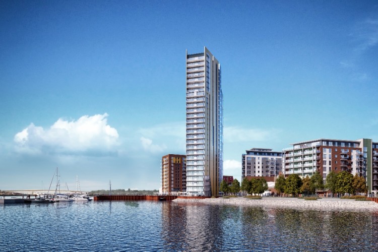CGI of the 27-storey tower