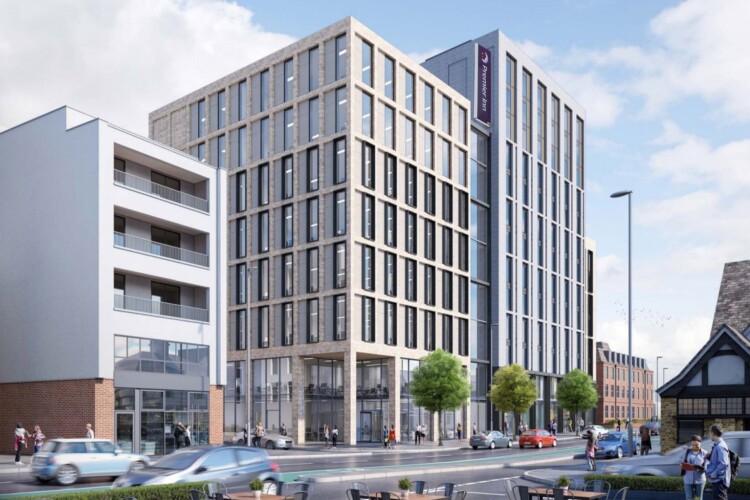 CGI of the planned hotel and office block