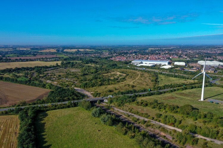 Site of the planned distribution park, near the M1 motorway