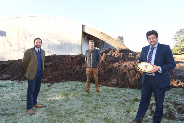 Left to right are Wigley Group MD James Davies, Wasps CEO Stephen Vaughan and Wigley construction director Charlie Brooks
