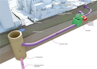 Diagram showing the underground works at Albert Embankment 