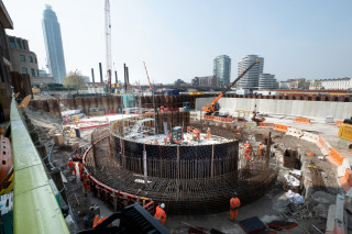 Preparing drop shaft ring beam concreting