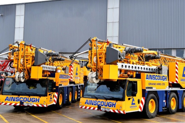 Ainscough&rsquo;s latest fleet investment is a pair of Liebherr MK140 truck-mounted tower cranes. It now has six of this model.