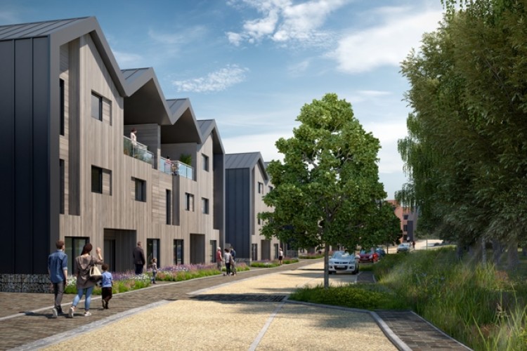 Artist's impression of the initial stages of the planned Purfleet housing