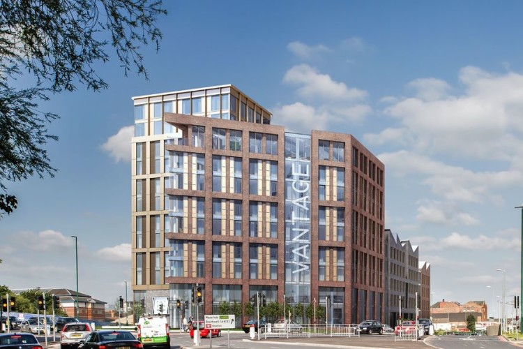 CGI of The Vantage in Traffic Street, Nottingham, designed by Axis Architecture