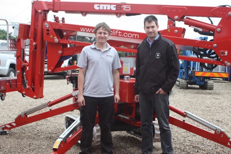Ben Dobson (right) of MBS Access takes the new CMC S15 from Alex Hadfield of The Spiderlift Company