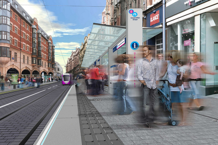 How the Midland Metro is expected to look in Birmingham's Corporation Street