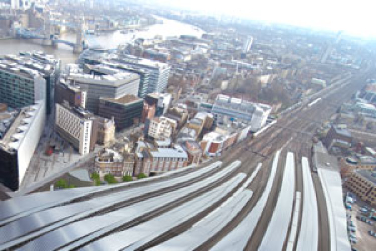 Aerial view of new London Bridge station