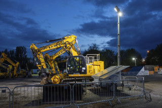 Solar generators can keep electric diggers emissions free, while hydrogen fuel cells are already powering some static plant